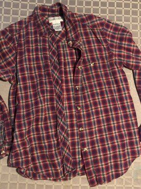 Cabin Creek Size Petite Medium Vintage Plaid Flannel Button Down Cabincore
